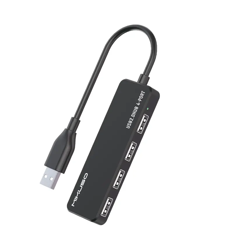 Mikisa Hub-011 Bk Ultra-Thin 4-Port Usb 2.0 Hub – Matte Black 1