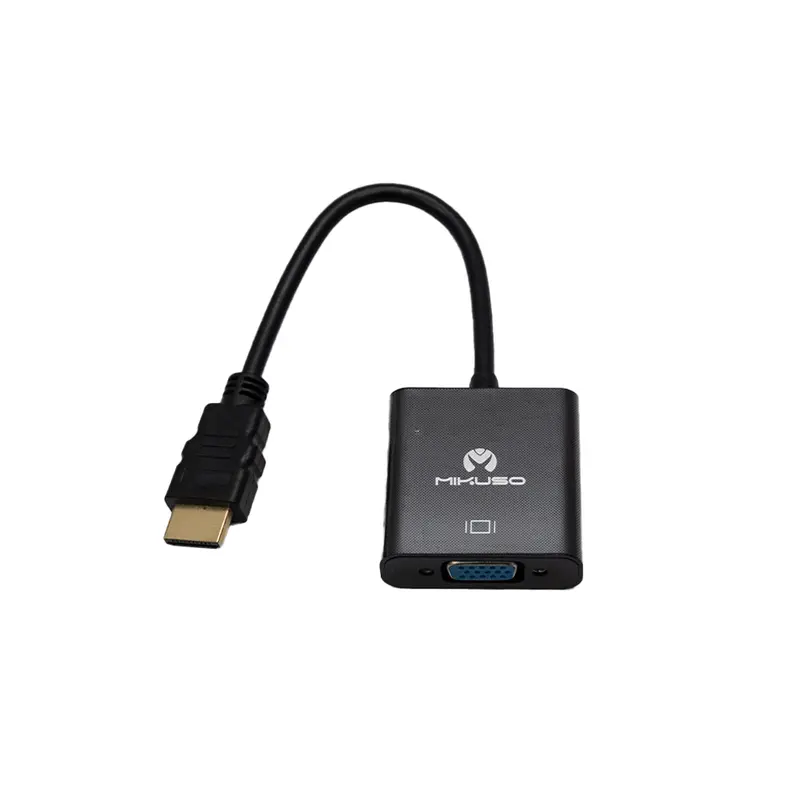 Mikuso Hdmi To Vga + 3.5Mm Audio Adapter Cable – 1.8M Black 1