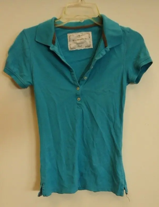 Mossimo Women’S Green Polo Shirt – Size Small, Cotton-Blend With Spandex, Used 1