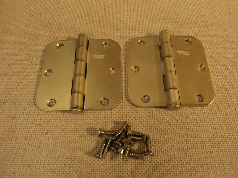 National Satin Brass Door Hinges – 1 1/2" W × 3 1/2" L, Model 512R5/8, Pair 1