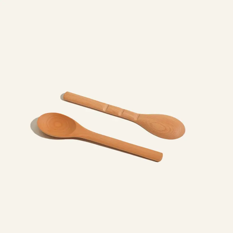 Natural Beechwood Spoon Set – Ergonomic Design 2