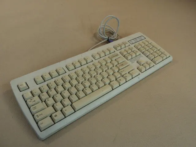 Nmb Rt2258Tw Ps/2 Keyboard – Light Gray, Clicky Switches, Desktop Use (Used) 1