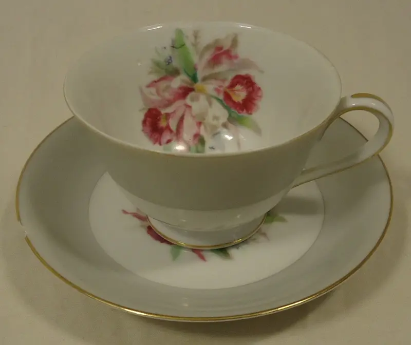 Noritake 5049 Vintage Tea Cup And Saucer Set – Gold-Rimmed China (Damaged) 1