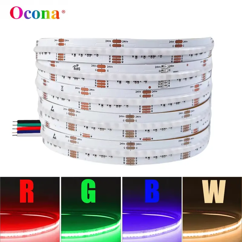Novabright Cob Rgbw Led Strip – 840 Leds/M, 24V, High-Cri Ra90, Flexible Tv Backlight (5M) 1