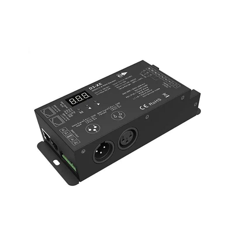Novabright D3-Xe 3-Channel Dmx Decoder – 30A Total, Flicker-Free Pwm, 2000Hz, 12–36V Input 1