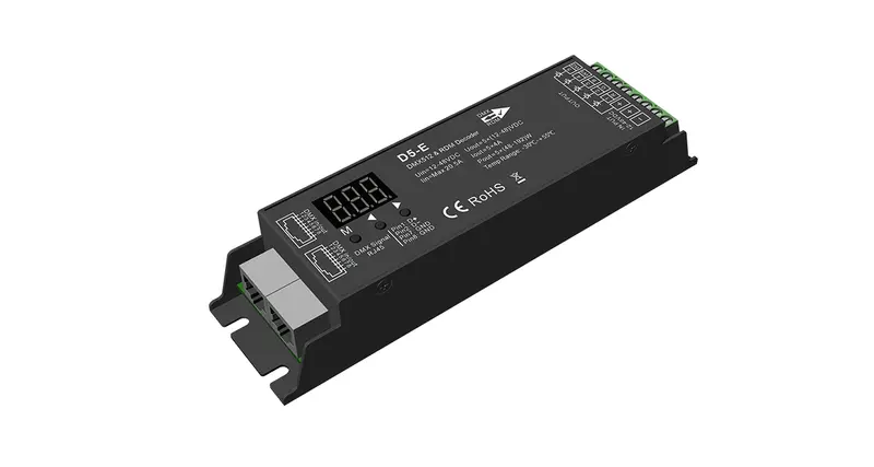 Novabright D5-E 5-Channel Dmx512/Rdm Decoder – 4A Per Channel, 12–48V Dc Constant Voltage 1