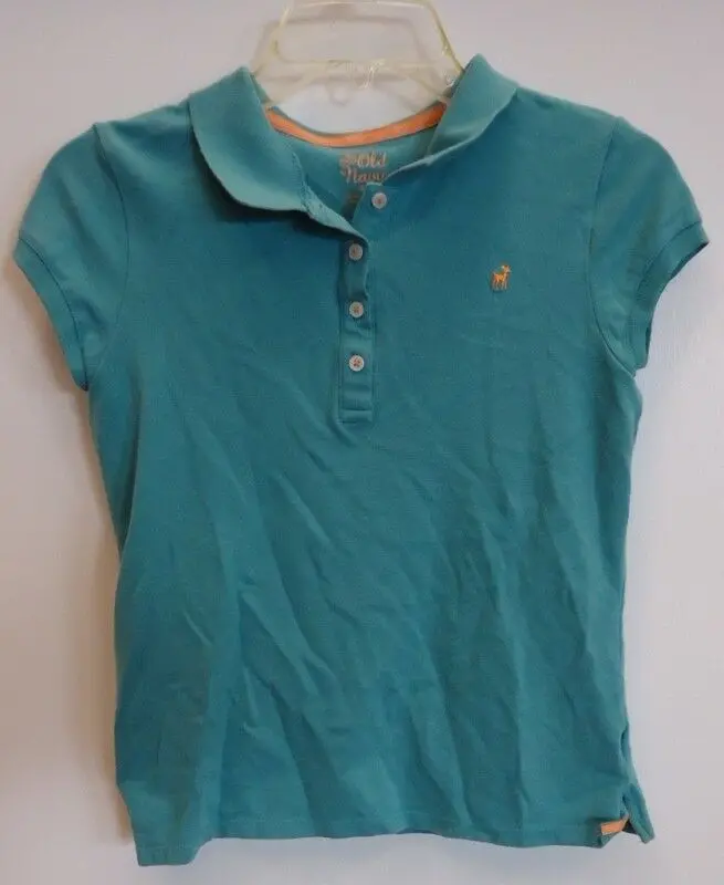 Old Navy Teen Girls' Cotton Polo Shirt, Size L – Emerald Green, Pre-Owned 1
