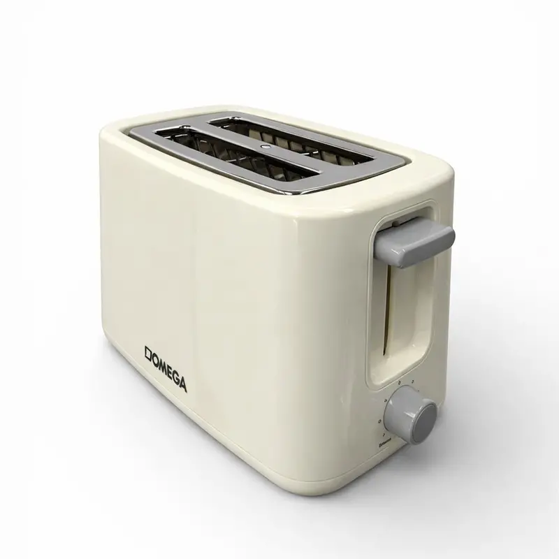 Omega Om-S12 Cream-Colored Toaster With Non-Slip Base And 7-Browning Settings 1