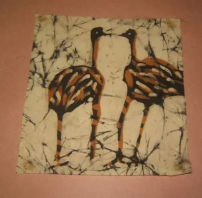 Ostrich-Themed Fabric Wall Art – 12" × 12" 1