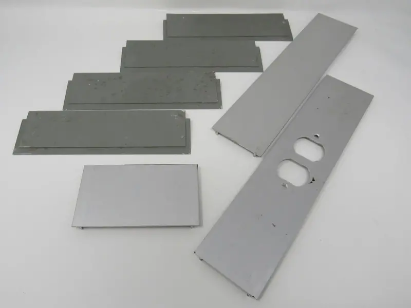 Pack Of Seven Gray Aluminum Electrical Raceway Covers – Commercial Grade, Used 1
