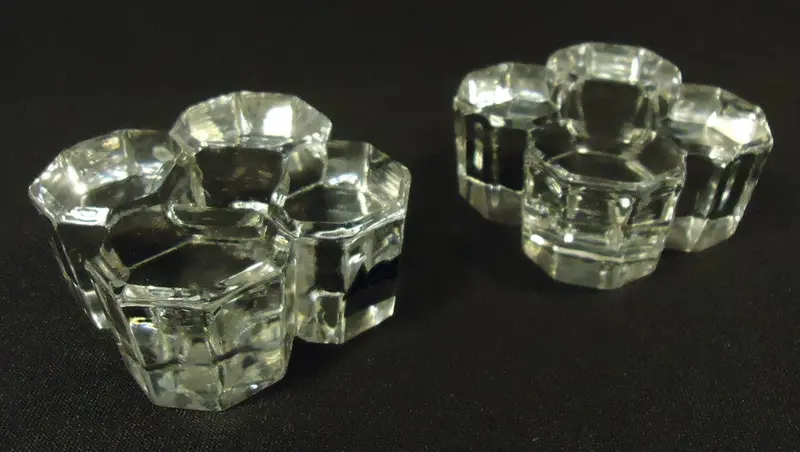 Pair Of Vintage Crystal Taper Candle Holders – 3" Tall Acc Design, Set Of 2 1