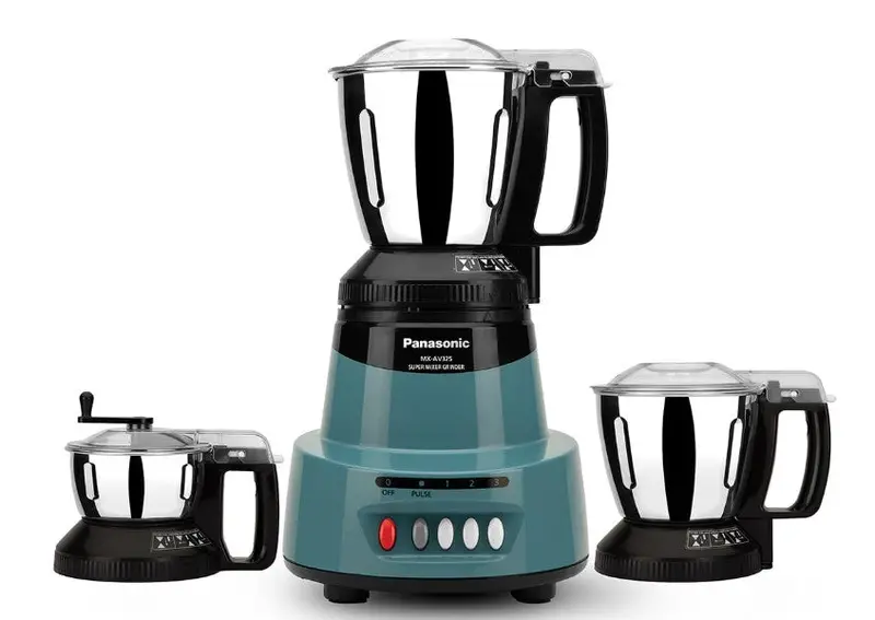 Panasonic Mx-Av325Cb 600W Mixer Grinder – Coral Blue, 3-Jar Set, 110V 1