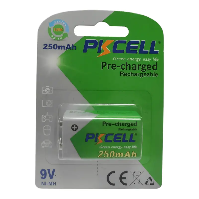 Pkcell Rechargeable 9V Ni-Mh Battery – 250Mah (R01B) 1