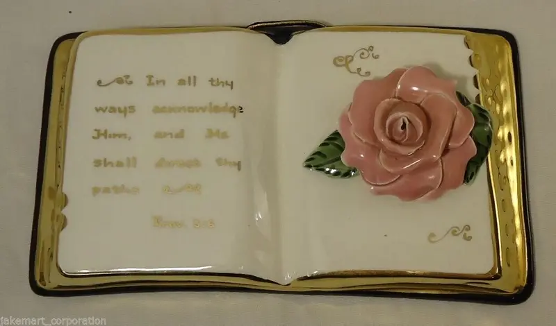 Porcelain Proverbs 3:6 Keepsake Book: 'In All Thy Ways Acknowledge Him...' – Used 1