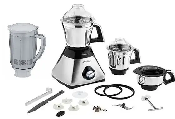 Preethi Steele 3-Jar Mixer Grinder With Super Extractor Technology – 110V Compact Design 1