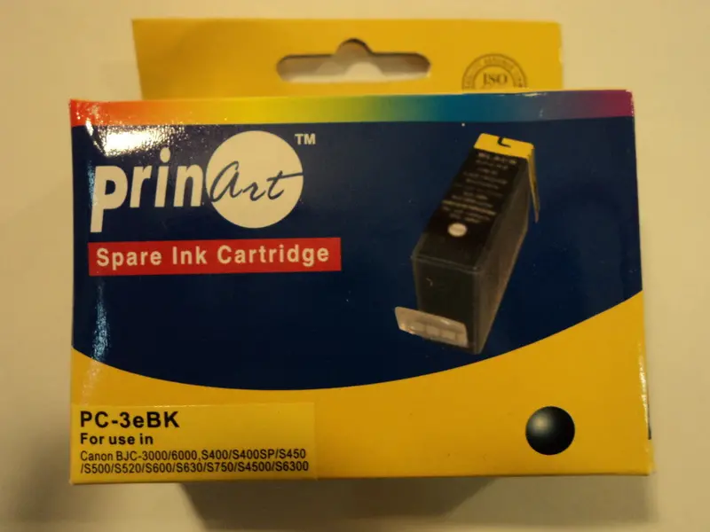 Prinart Black Ink Cartridge – Compatible With Canon Bjc-3000/6000 & S-Series (S400–S500), Model Pc-3Ebk – New 1