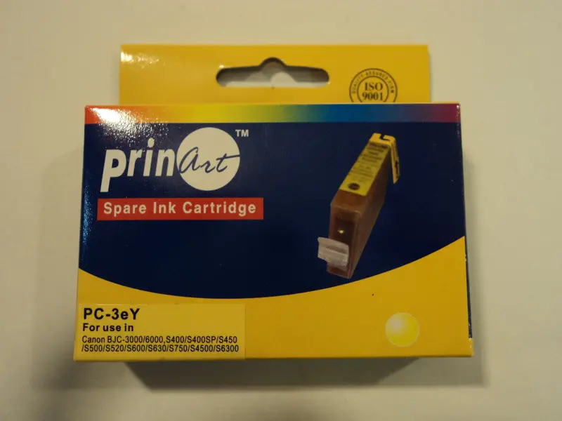 Prinart Yellow Ink Cartridge Compatible With Canon Bjc-3000, Bjc-6000, S400, S400P, S450, S500, Pc-3Ey – New 1