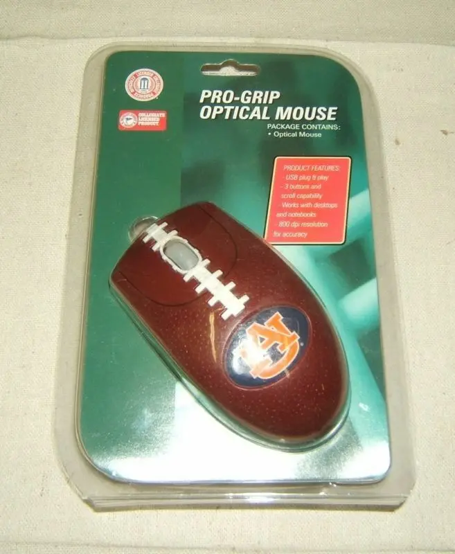 Promark Pro-Grip Optical Mouse – Auburn University Football Design, Usb, 3 Buttons + Scroll Wheel – Brand New 1