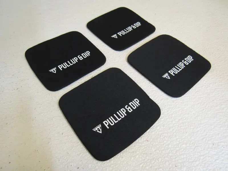 Pull-Up & Dip Grip Pads – Set Of 4 Neoprene Hand Protectors, 4" × 4", Matte Black 1