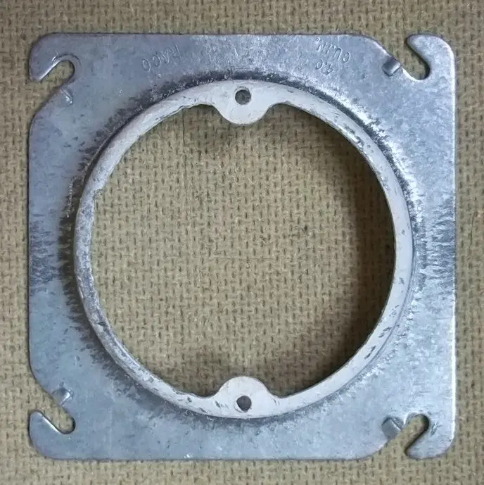 Raco 4-Inch Raised Round Box Ring – 4.0 Cubic Inch Volume, Used 1