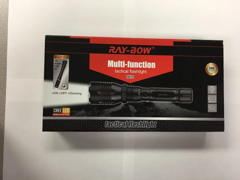 Ray-Bow Rb315 Tactical Led Flashlight Kit – 200-Lumen Rechargeable Torch + Penlight, 100–240V Worldwide Compatible 1