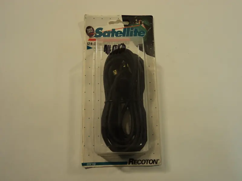 Recton 12-Foot Super Vhs Cable – 3.7M Black, For Mini-Dish Satellite Receivers (Dsv143) – New 1
