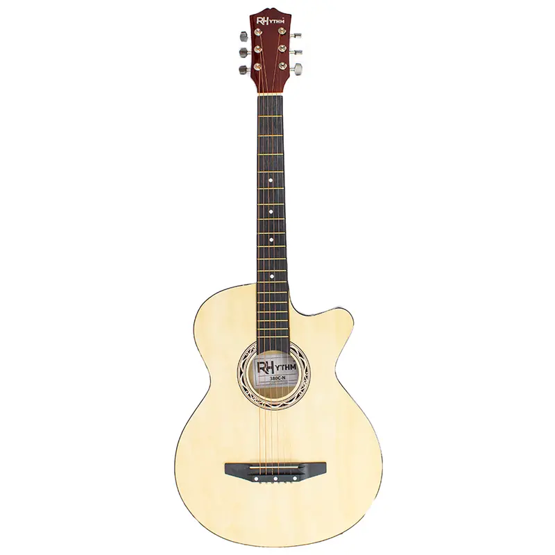 Rhythm Fa-380C-N Cutaway Acoustic Guitar – Natural Wood Finish 1
