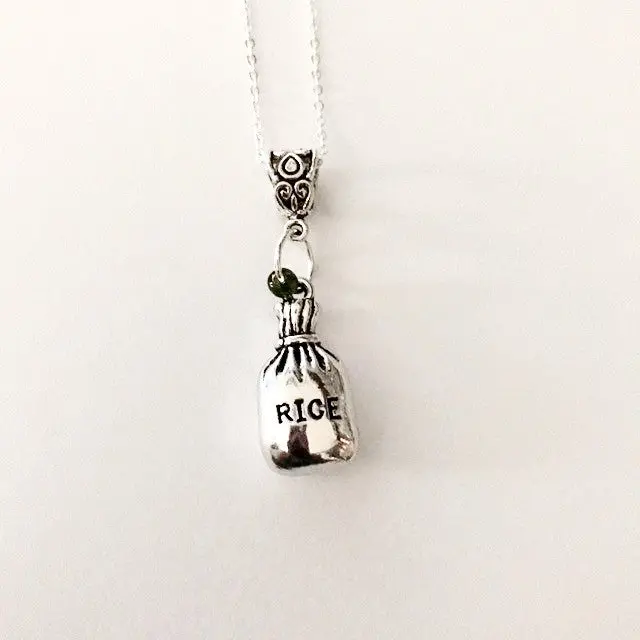 Rice Bag Charm Necklace – Playful Kitchen-Inspired Accessory 1