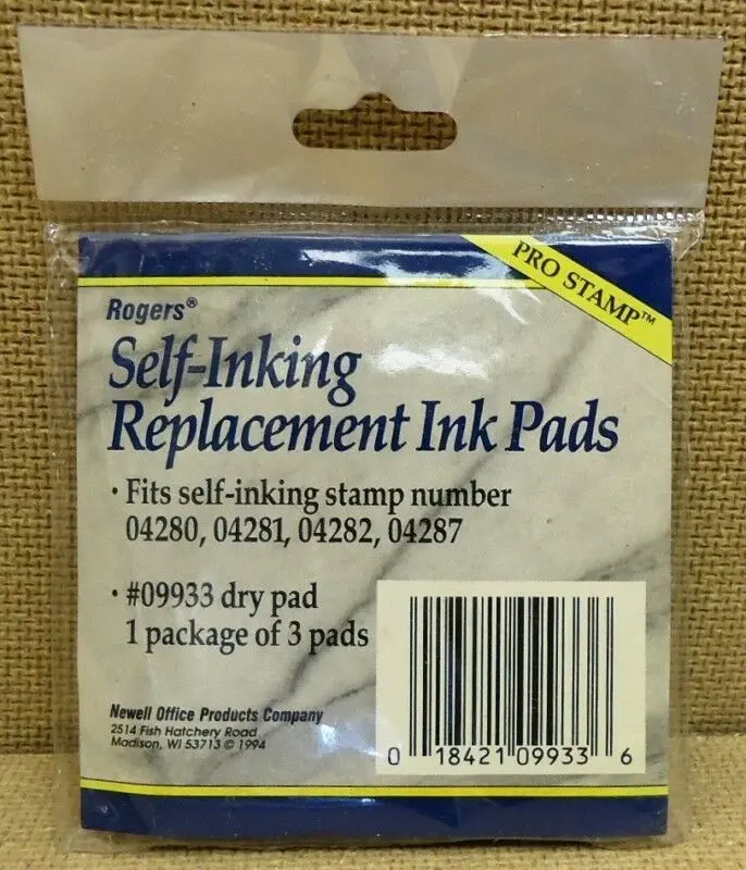 Rodgers 09933 Replacement Ink Pads – 3-Unit Set For 04280/04281/04282/04287 Stamps 1