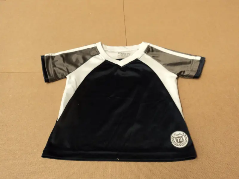 Roots 73 Kids' Polyester Sports Jersey – Size 1–2T (2T), Blue Striped – Pre-Owned 1