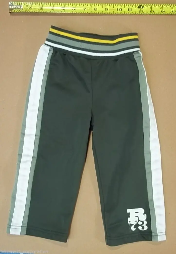 Roots Athletic Boys’ Gray Striped Pants – Size 18–24 Months – Gently Worn 1