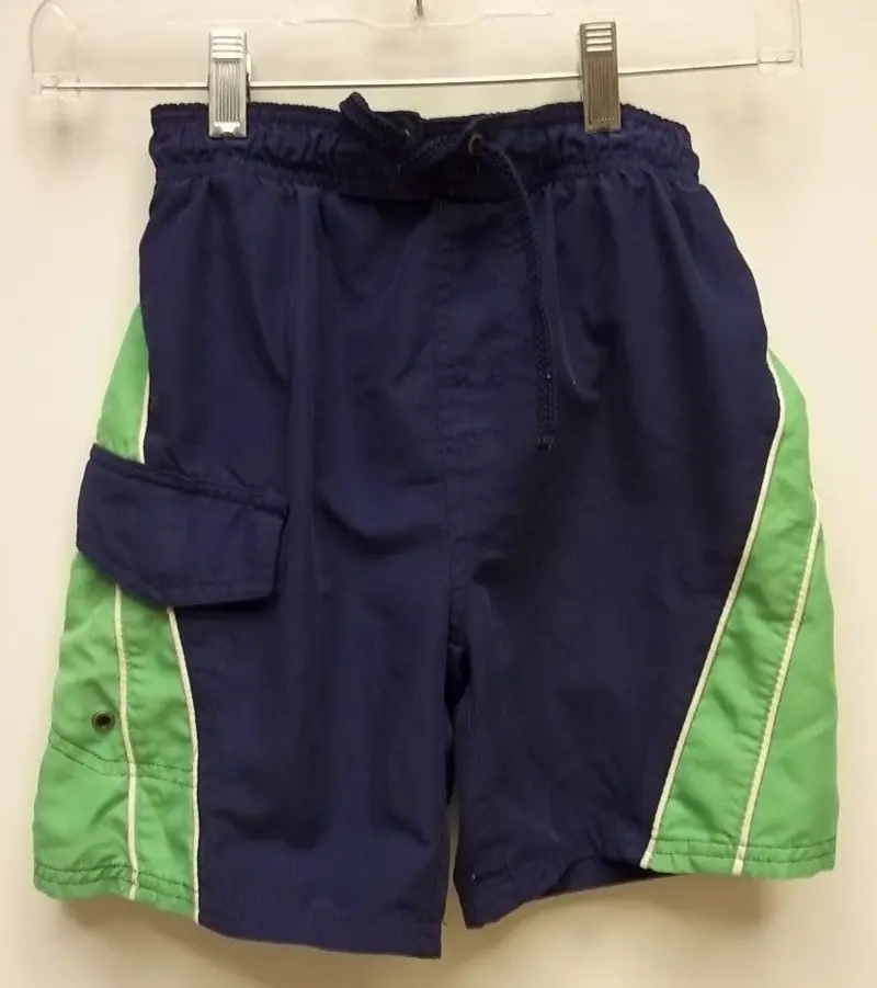 Sand N Sun Boys’ Swim Trunks – Xs Size, Blue-Green Two-Tone Pattern 1