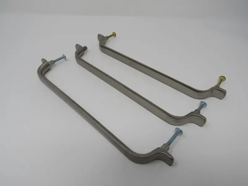 Satin Nickel Cabinet Handles & Drawer Pulls – Designer 3-Piece Set 1