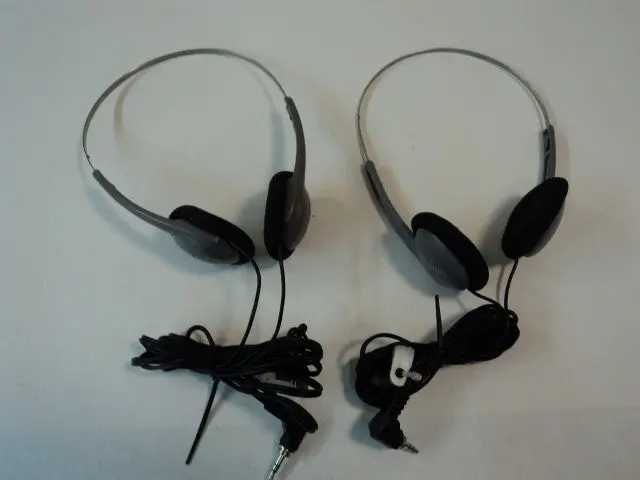 School Mate Adjustable Headsets – Two-Piece Gray/Black Set For Telephone Systems – Lightly Used 1