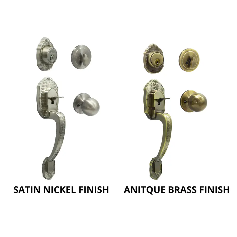 Seattle Entrance Handleset – Single-Cylinder Lever With 60/70Mm Backset (Satin Nickel Or Antique Brass) 1