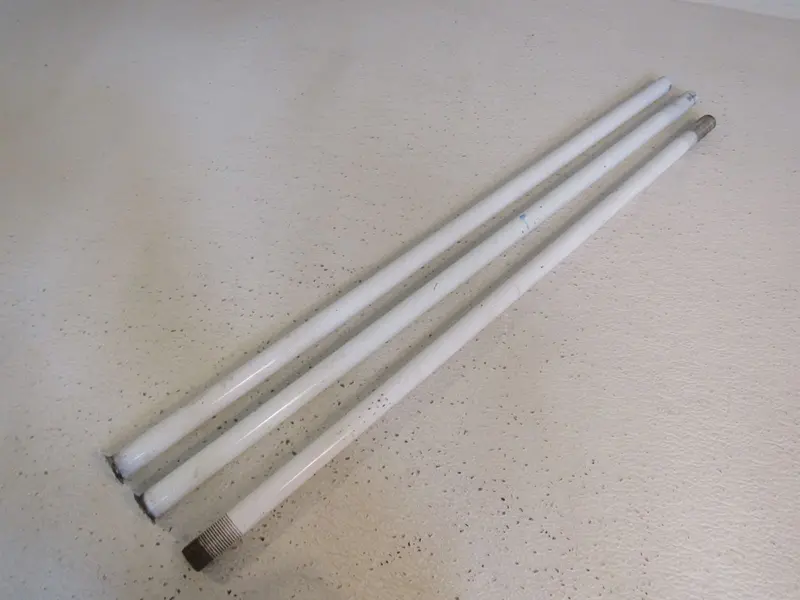 Set Of Three 24-Inch Adjustable Pendant Light Rods – White & Brown Finish, Used 1