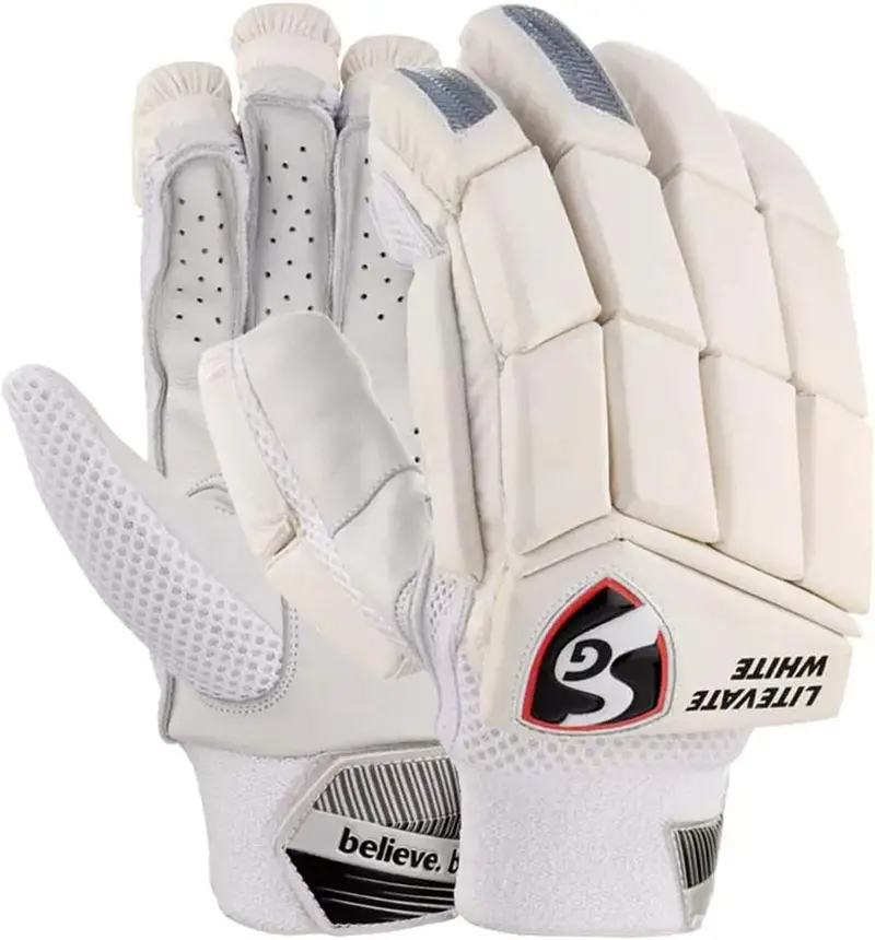 Sg Litevate White Right-Hand Batting Gloves – Lightweight Performance Fit 1