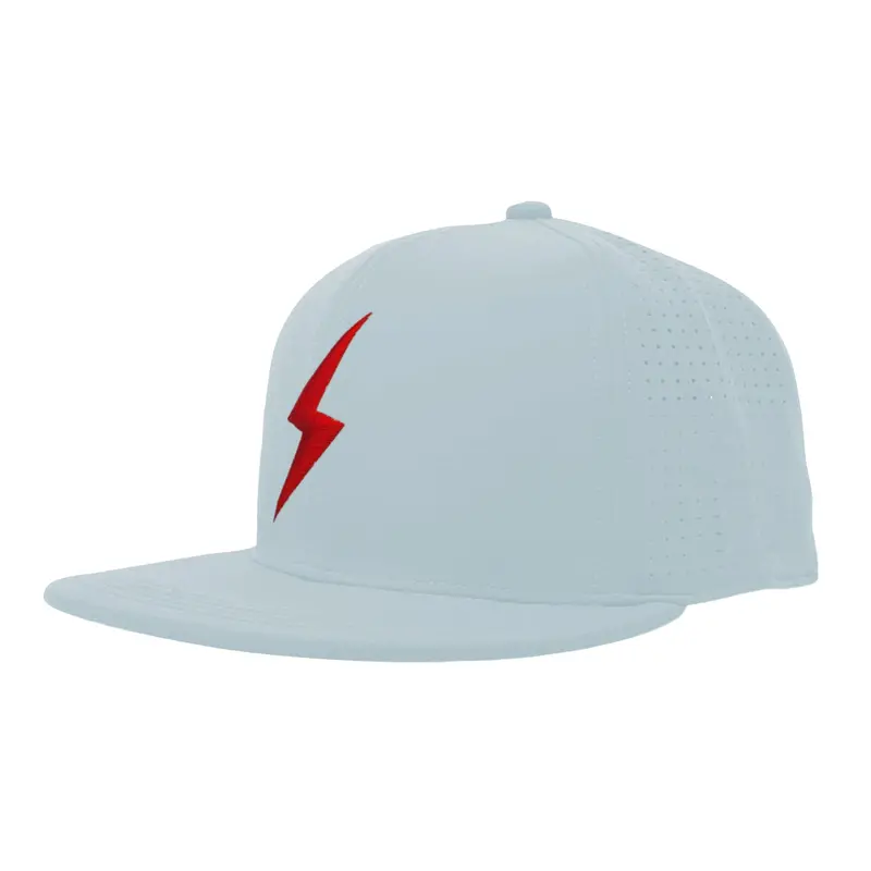 Smart Fit Ice Blue/Red Bolt Game Hat – Performance Baseball Cap 1