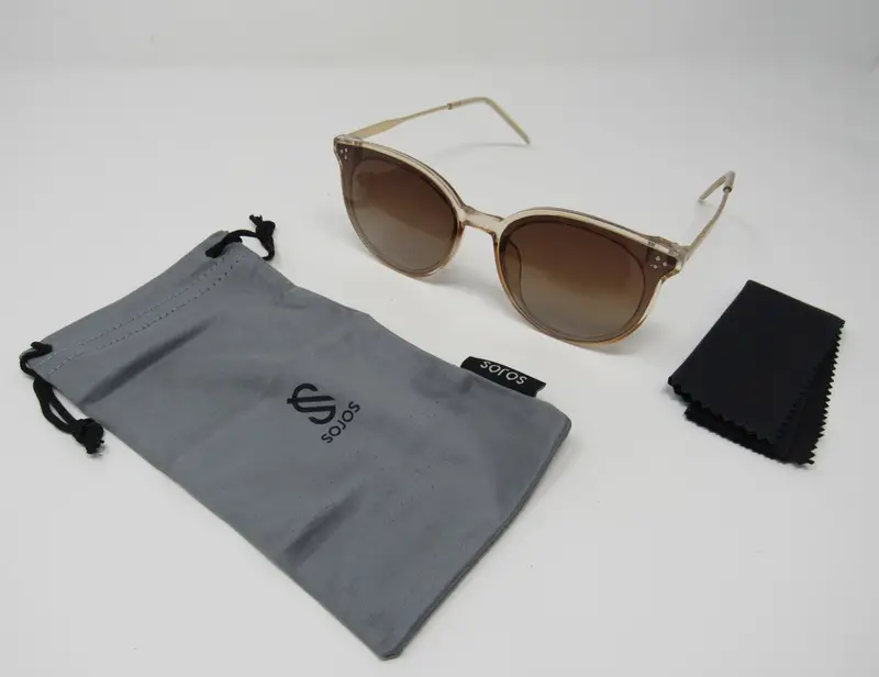 Sojos Retro Round Dolphin Sunglasses For Women – Gold & Tan Vintage Eyewear 1