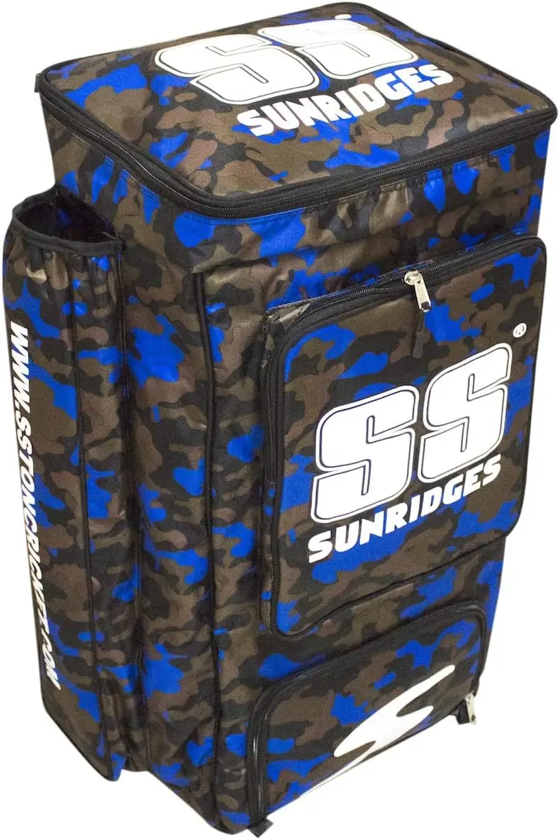 Ss Blue Camo Duffle Cricket Kit Bag – Backpack-Style, Spacious & Durable 1
