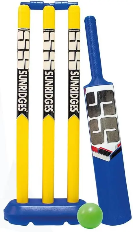 Ss Junior Plastic Cricket Starter Set – Complete Kit For Kids Ages 4–7 (Bat, Wickets, Ball & Accessories) 1