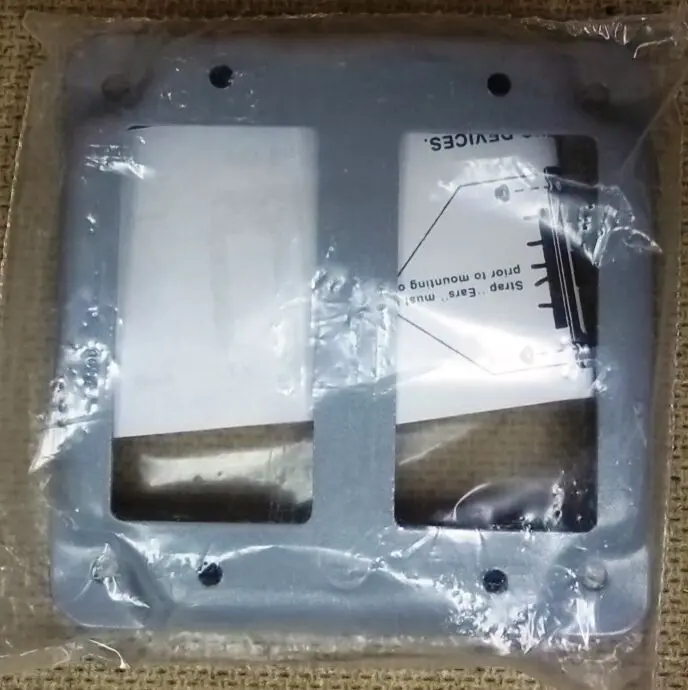 Standard 4-Inch Square Steel Two-Gang Gfci Outlet Cover – New 1