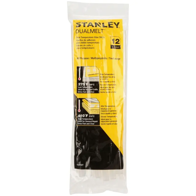 Stanley 10-Inch Dual-Temp Hot Melt Glue Sticks (12-Pack) 1