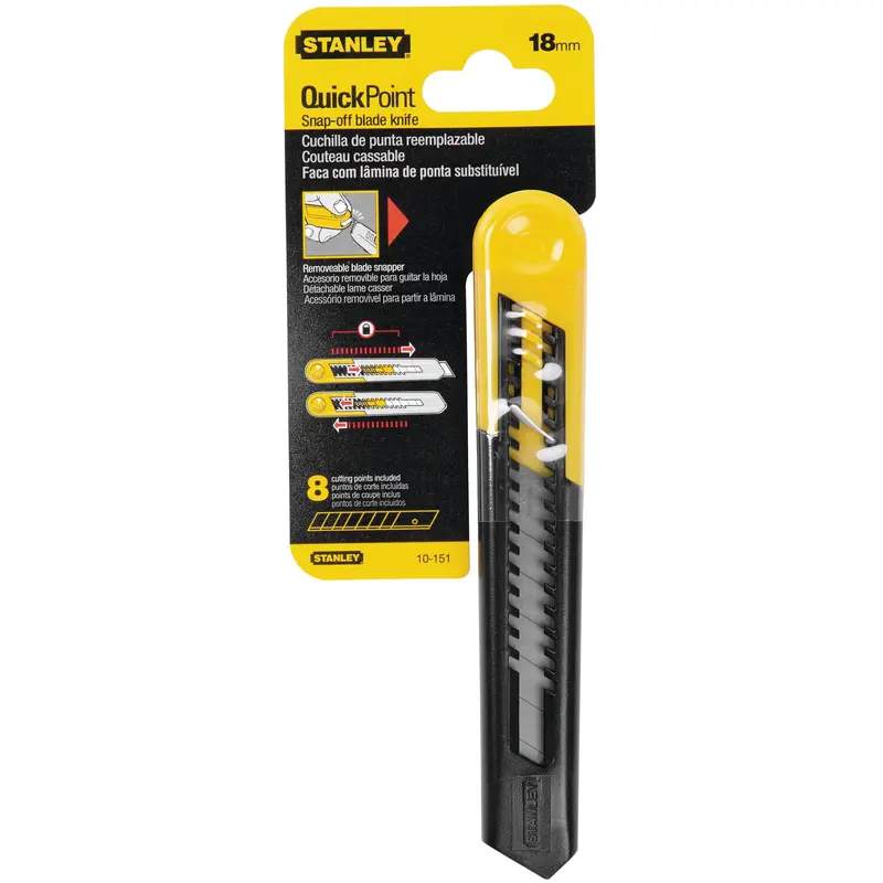 Stanley 18Mm Quick-Point Retractable Knife – One-Handed Blade Advancement 1