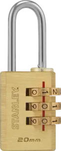 Stanley 3-Digit Compact Brass Combo Lock – 20Mm & 30Mm 2