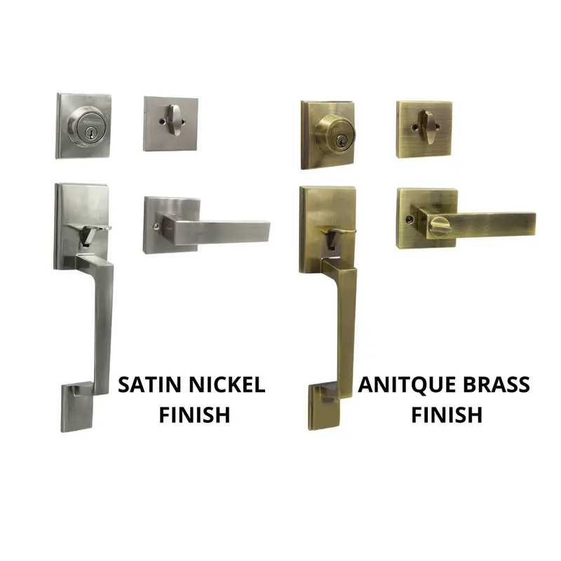 Stanley Houston Entrance Lever – Single-Cylinder Design, 60/70Mm Backset (Satin Nickel Or Antique Brass) 1