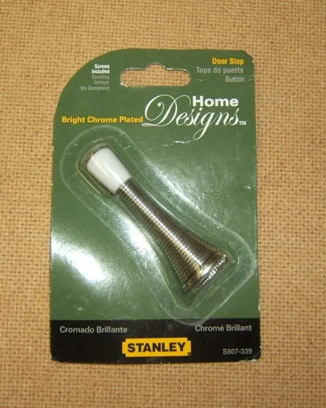 Stanley S807-339 3-Inch Spring-Loaded Door Stop – Bright Chrome Finish – Factory Fresh 1
