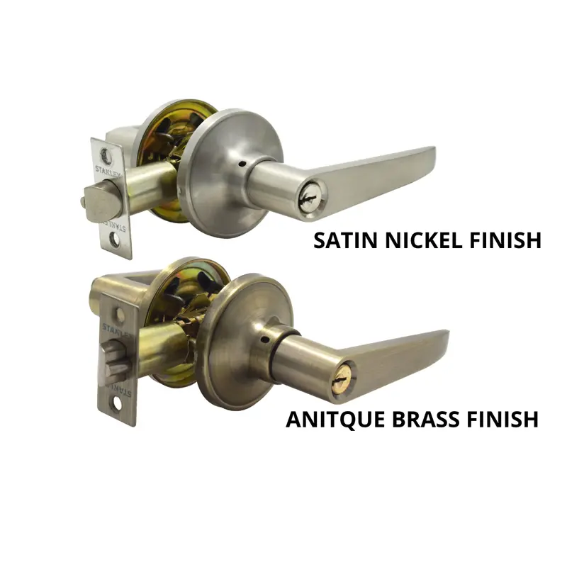 Stanley Seoul Tubular Lever Entrance Set – 60/70Mm Backset In Satin Nickel Or Antique Brass 1