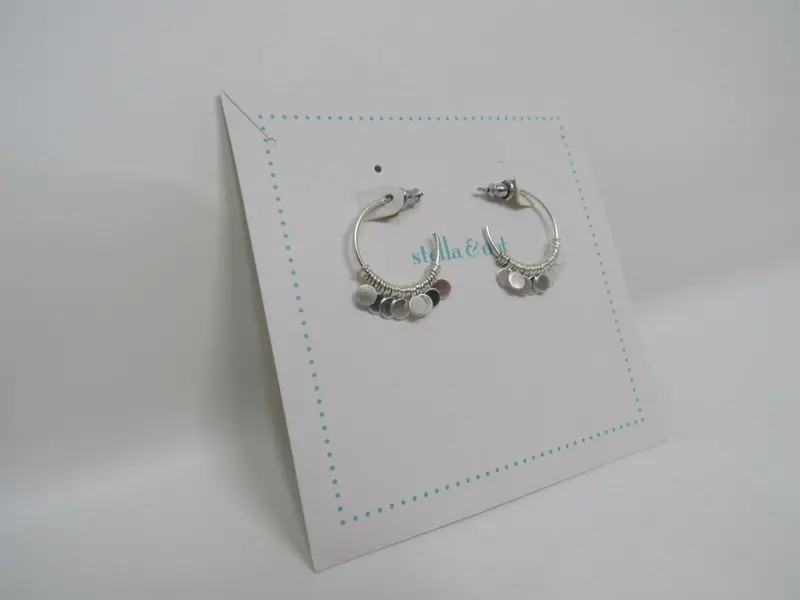 Stella & Dot Metallic Silver Hoop Earrings For Women 1