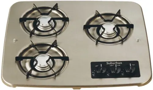 Suburban 3-Burner Stainless Steel Drop-In Cooktop – Model 2938Ast 1